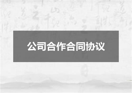 公司合作合同协议