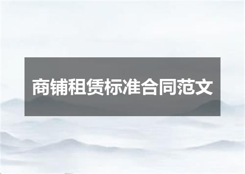 商铺租赁标准合同范文