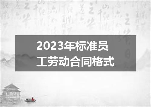 2023年标准员工劳动合同格式