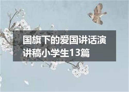 国旗下的爱国讲话演讲稿小学生13篇
