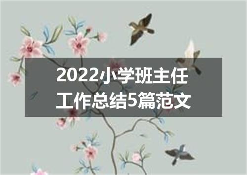 2022小学班主任工作总结5篇范文