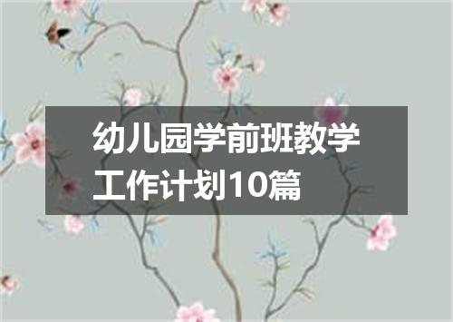 幼儿园学前班教学工作计划10篇