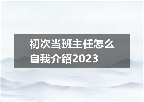 初次当班主任怎么自我介绍2023