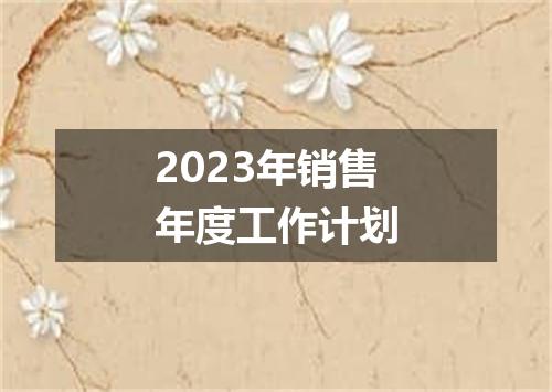 2023年销售年度工作计划