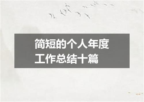 简短的个人年度工作总结十篇