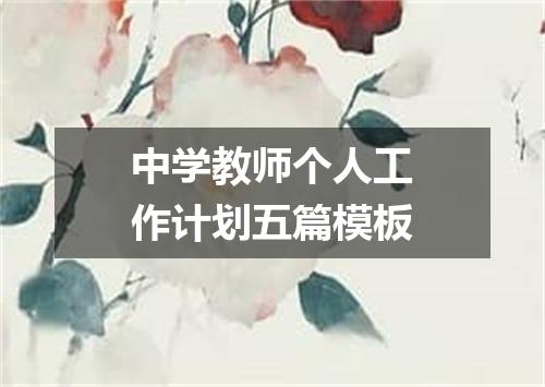 中学教师个人工作计划五篇模板