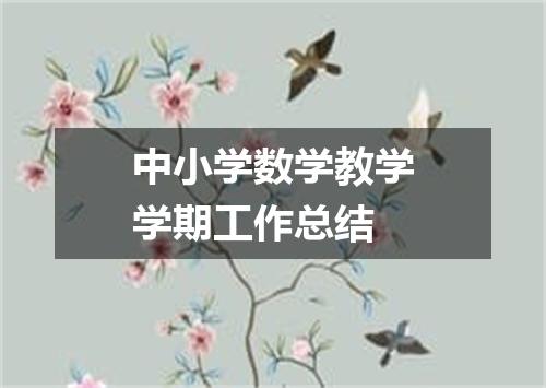 中小学数学教学学期工作总结