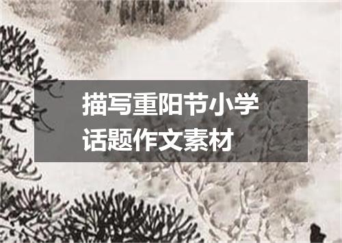 描写重阳节小学话题作文素材