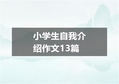 小学生自我介绍作文13篇