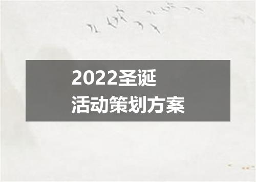 2022圣诞活动策划方案