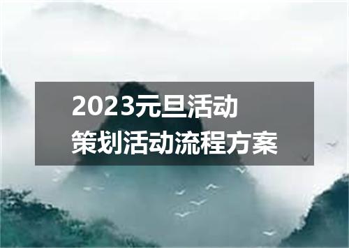 2023元旦活动策划活动流程方案