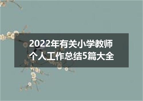 2022年有关小学教师个人工作总结5篇大全