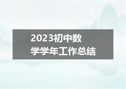 2023初中数学学年工作总结