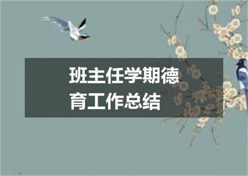 班主任学期德育工作总结