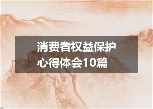 消费者权益保护心得体会10篇