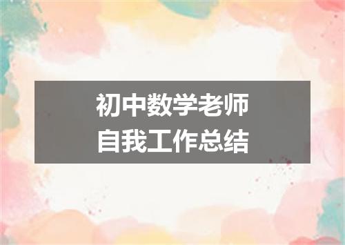 初中数学老师自我工作总结