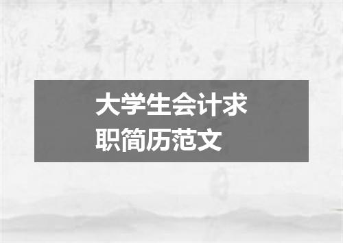 大学生会计求职简历范文