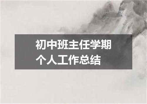 初中班主任学期个人工作总结