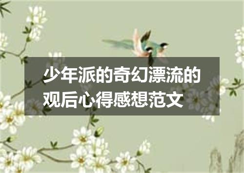 少年派的奇幻漂流的观后心得感想范文