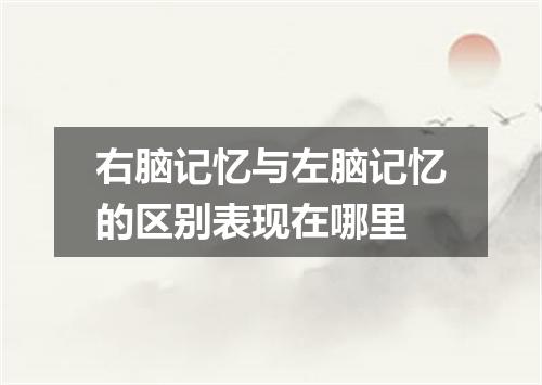 右脑记忆与左脑记忆的区别表现在哪里