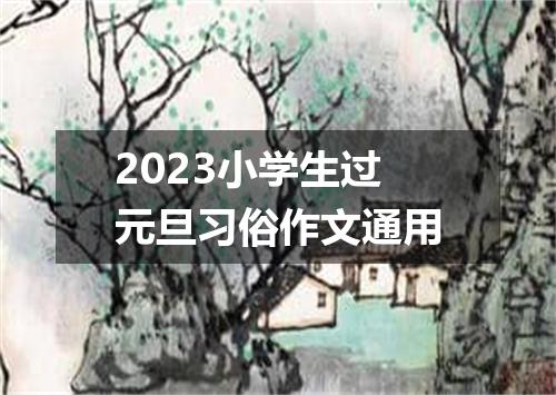 2023小学生过元旦习俗作文通用