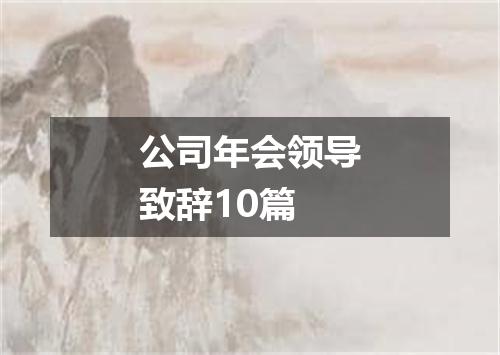 公司年会领导致辞10篇