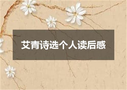 艾青诗选个人读后感