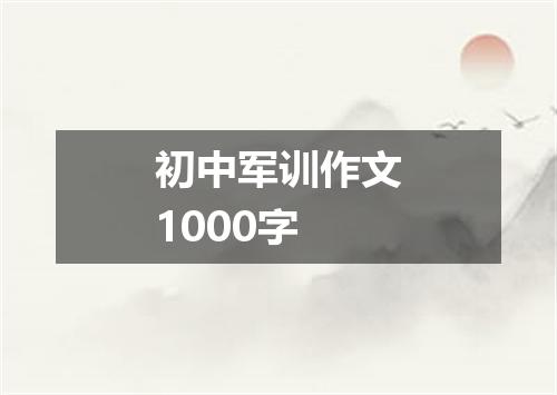 初中军训作文1000字