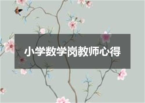 小学数学岗教师心得