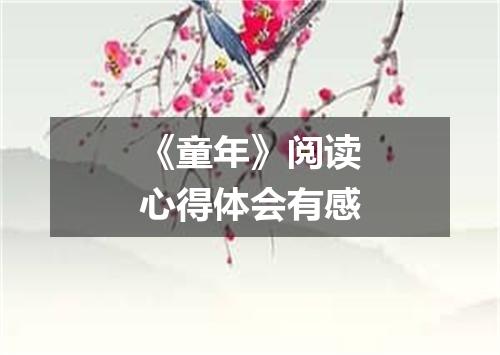 《童年》阅读心得体会有感