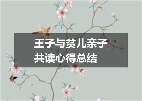 王子与贫儿亲子共读心得总结