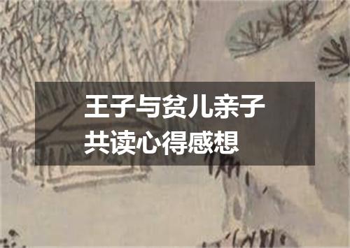 王子与贫儿亲子共读心得感想