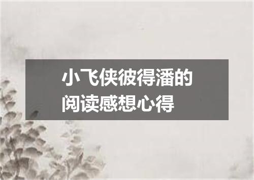 小飞侠彼得潘的阅读感想心得