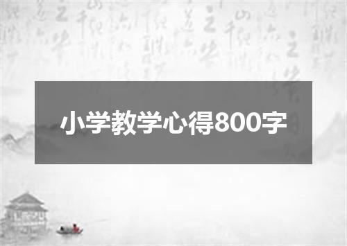小学教学心得800字