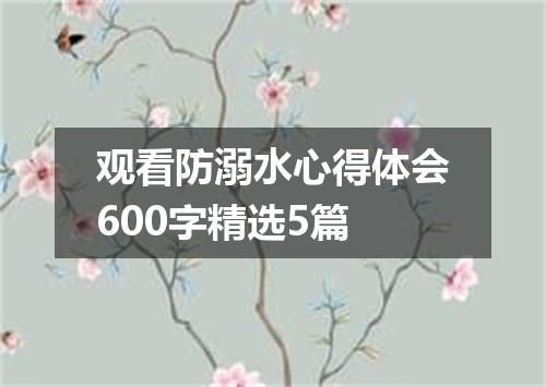 观看防溺水心得体会600字精选5篇
