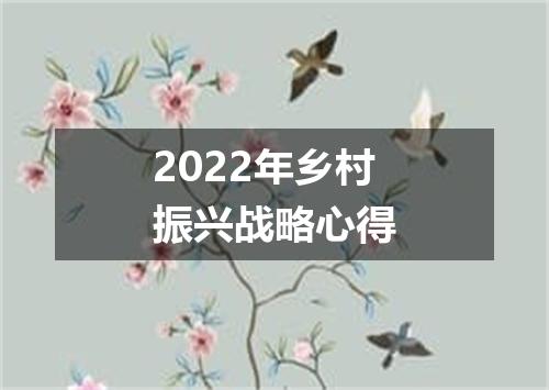 2022年乡村振兴战略心得