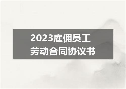 2023雇佣员工劳动合同协议书