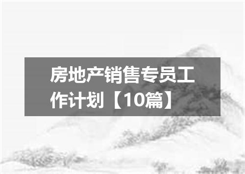 房地产销售专员工作计划【10篇】
