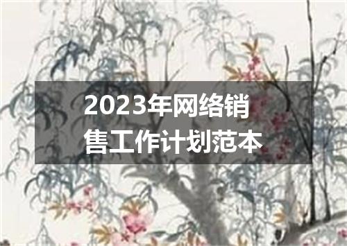 2023年网络销售工作计划范本