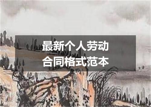 最新个人劳动合同格式范本