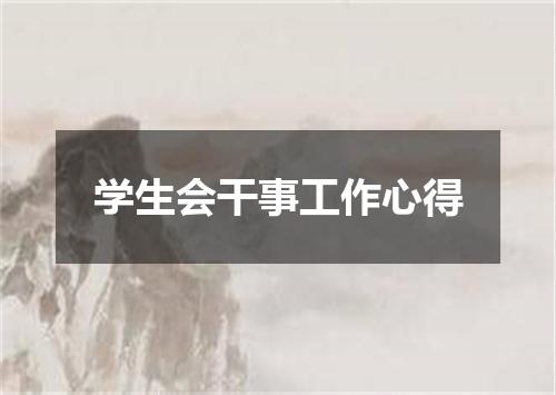 学生会干事工作心得
