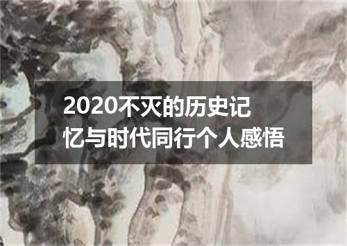 2020不灭的历史记忆与时代同行个人感悟