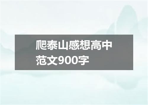 爬泰山感想高中范文900字