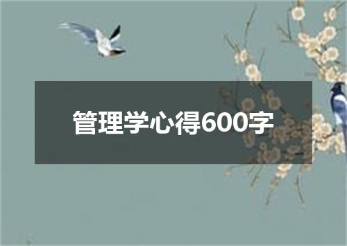 管理学心得600字