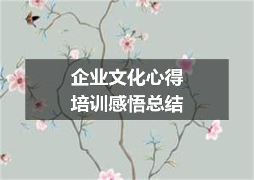 企业文化心得培训感悟总结