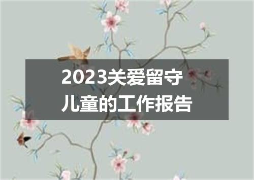 2023关爱留守儿童的工作报告