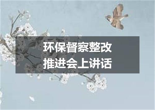 环保督察整改推进会上讲话