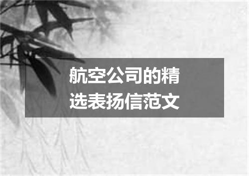 航空公司的精选表扬信范文