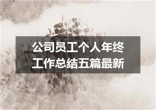 公司员工个人年终工作总结五篇最新