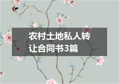 农村土地私人转让合同书3篇